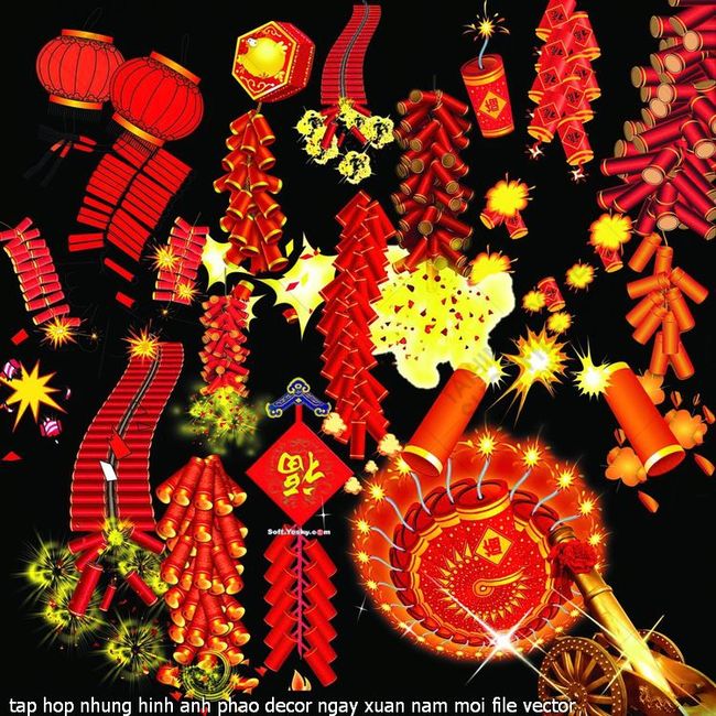 tap hop nhung hinh anh phao decor ngay xuan nam moi file vector
